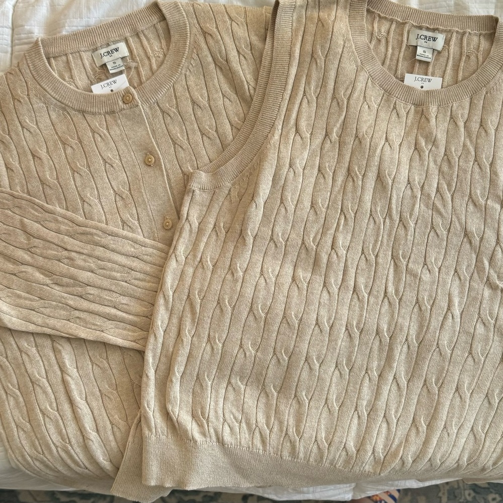 NWT JCrew Factory twin set in khaki.